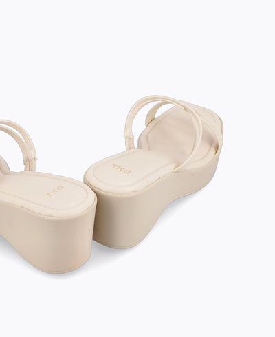 Stella Platform Heel Sandals - Beige