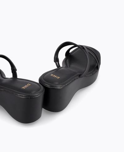 Stella Platform Heel Sandals - Black