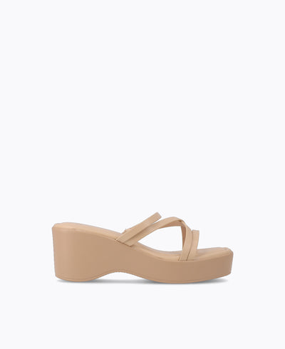Stella Platform Heel Sandals - Nude
