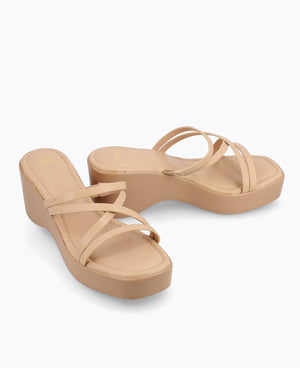 Stella Platform Heel Sandals - Nude
