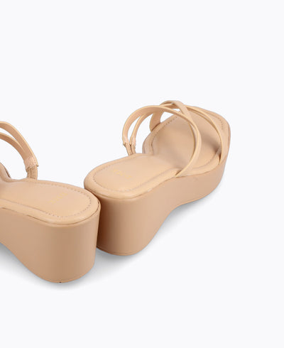 Stella Platform Heel Sandals - Nude