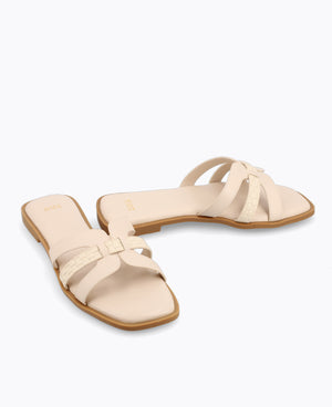Erina Flat Sandals - Beige