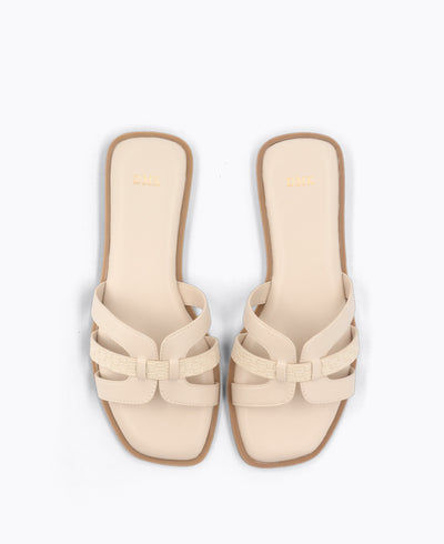 Erina Flat Sandals - Beige