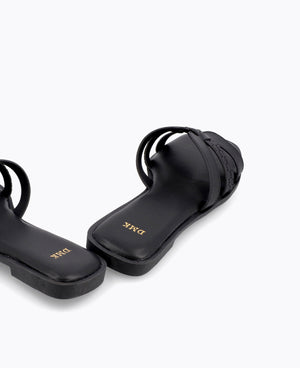 Erina Flat Sandals - Black