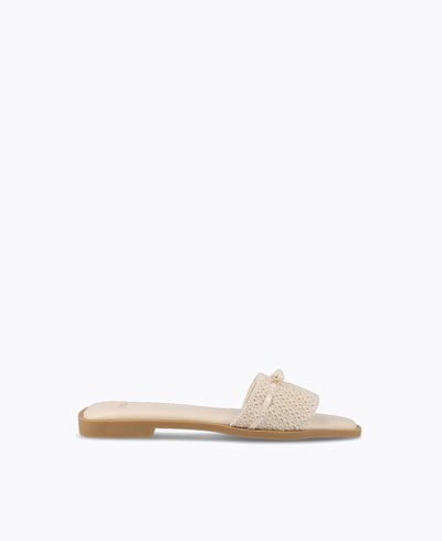 Clara Flat Sandals - Beige