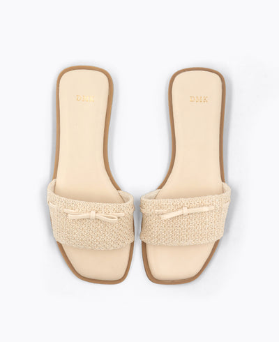 Clara Flat Sandals - Beige