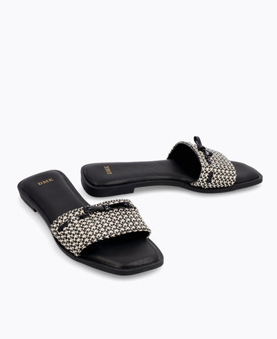 Clara Flat Sandals - Black