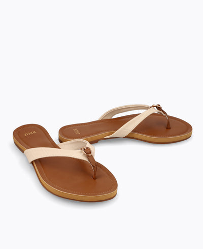 Sabine Flat Sandals - Beige