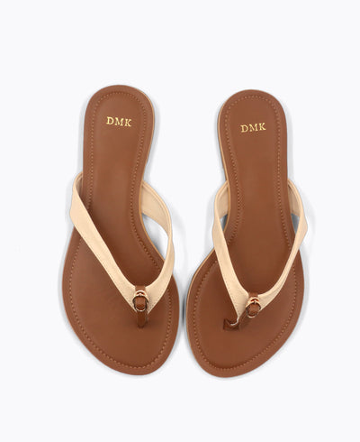 Sabine Flat Sandals - Beige