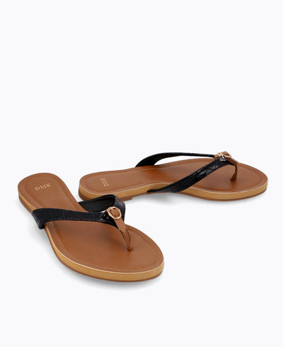 Sabine Flat Sandals - Black