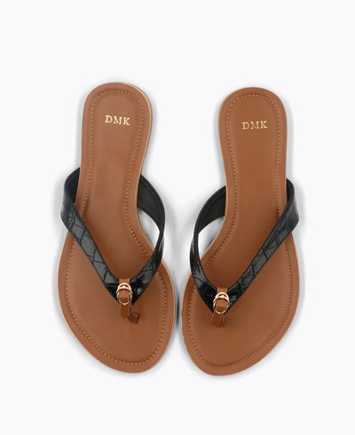 Sabine Flat Sandals - Black