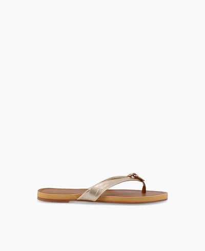 Sabine Flat Sandals - Gold