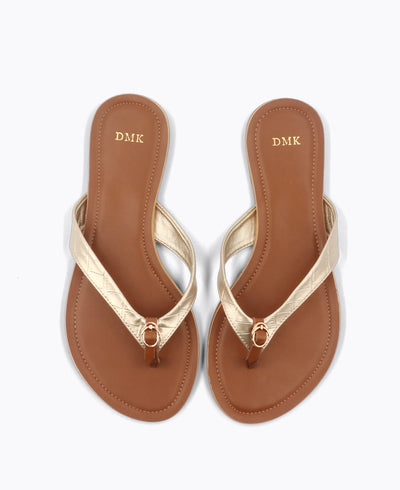 Sabine Flat Sandals - Gold