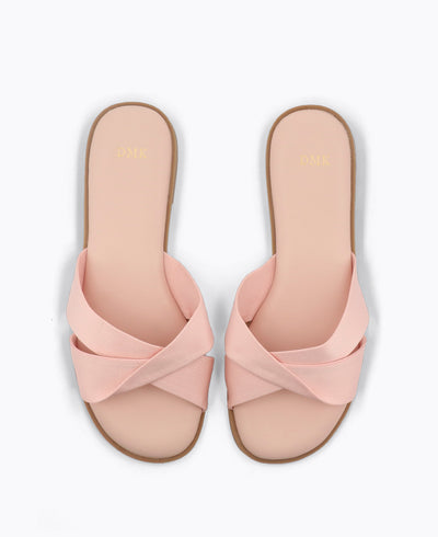 Molly Flat Sandals - Nude Pink