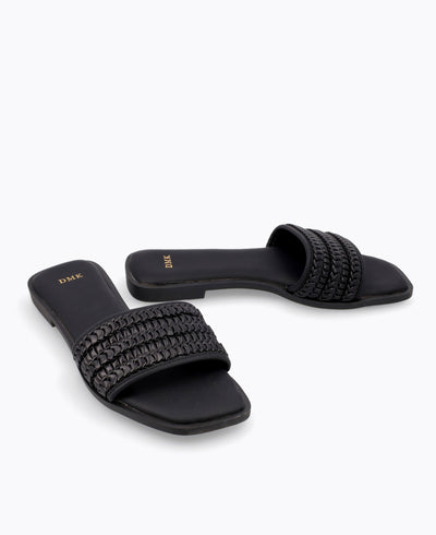 Luella Flat Sandals - Black