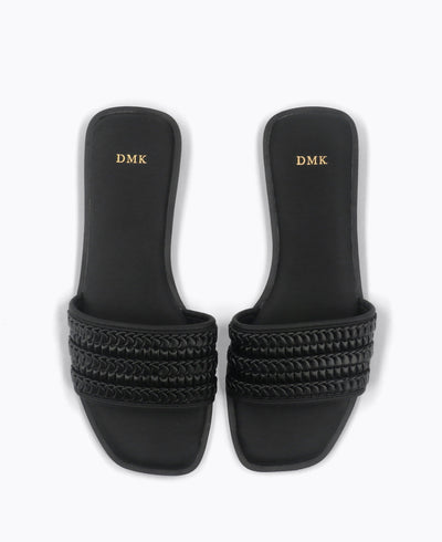 Luella Flat Sandals - Black