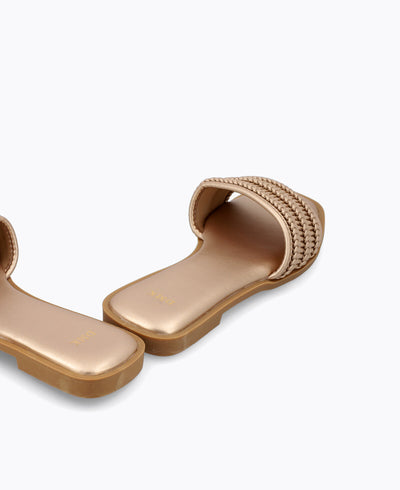 Luella Flat Sandals - Gold