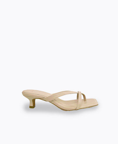 Kayla Thong Heel Sandals V2 - Beige