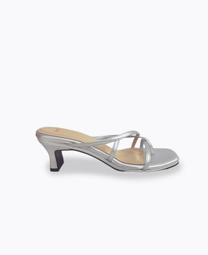 Lyra Heel Sandals - Silver