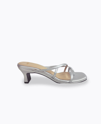 Lyra Heel Sandals - Silver