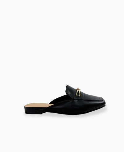 Lora Mule Loafers -  Black