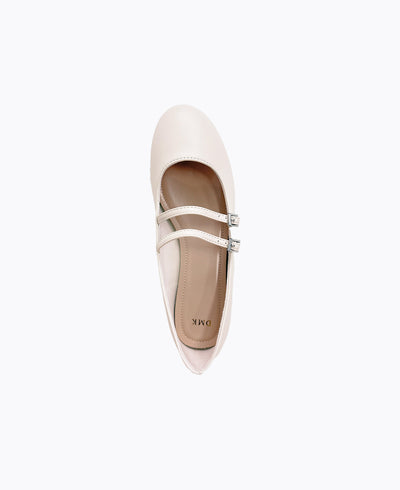 Allie Mary Jane Flats - Beige