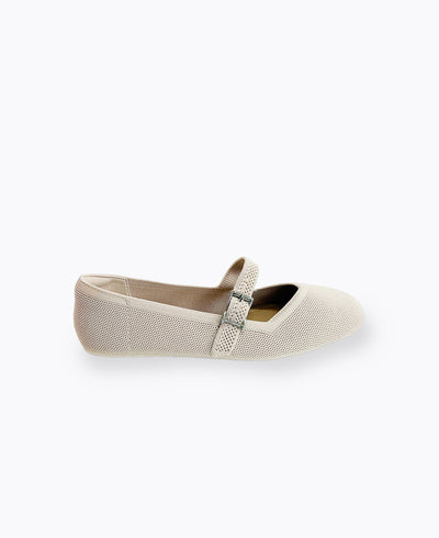 Winnie Mary Jane Flats - Beige