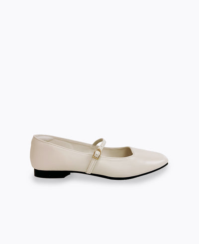 Juliana Mary Jane Flats - Beige