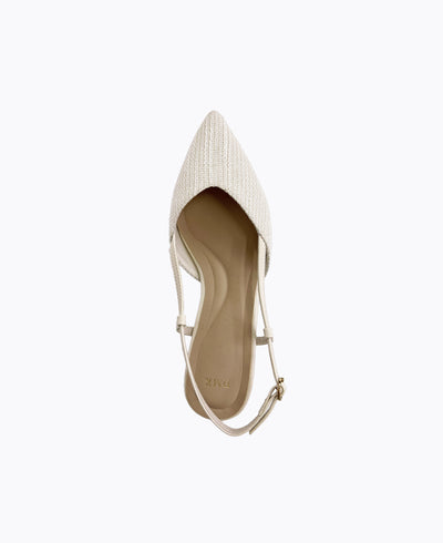 Brianna Slingback Flat Pumps - Beige (Tweed)