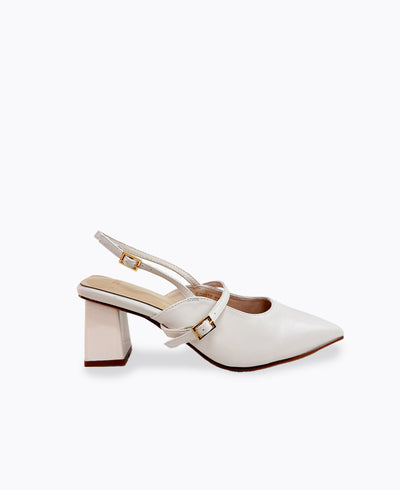 Jazmine Slingback Heel Pumps - Beige