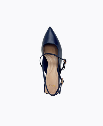 Jazmine Slingback Heel Pumps - Navy