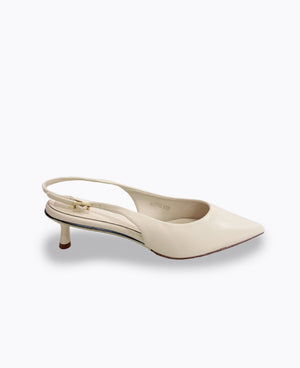 Rosalie Slingback Heel Pumps - Beige