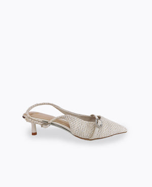 Mira Slingback Heel Pumps - Beige