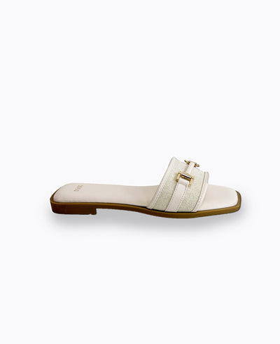 Saphine Flat Sandals - Beige