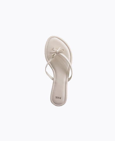 Mio Bow Flat Sandals - Beige