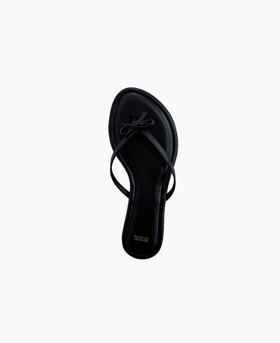 Mio Bow Flat Sandals - Black