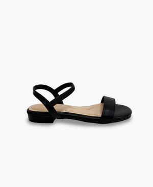 Mylene Strappy Flat Sandals - Black