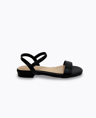 Mylene Strappy Flat Sandals - Black