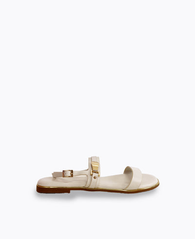Nola Strappy Flat Sandals - Beige