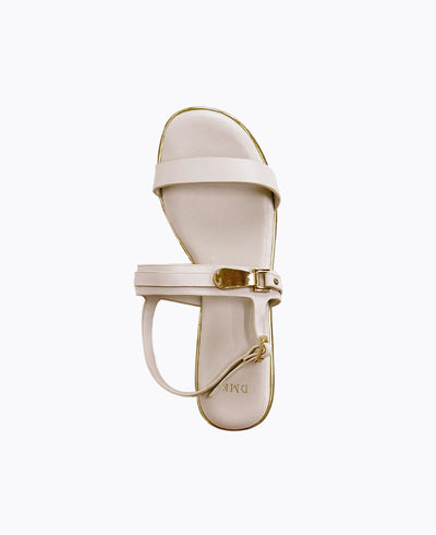 Nola Strappy Flat Sandals - Beige