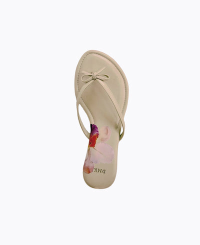 Celeste Thong Flat Sandals - Beige