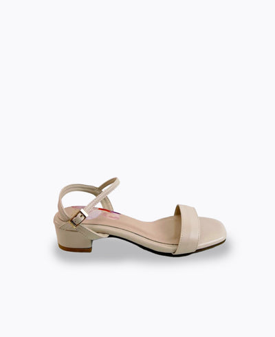 Julie Block Heel Sandals - Beige