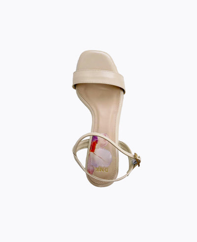 Julie Block Heel Sandals - Beige