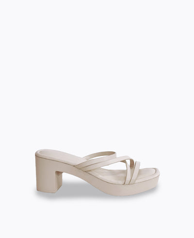 Polly Platform Heel Sandals - Beige