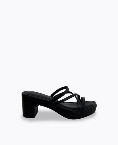 Polly Platform Heel Sandals - Black