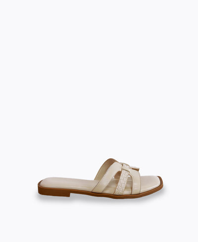 Erina Flat Sandals - Beige