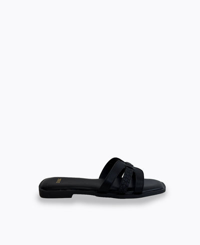 Erina Flat Sandals - Black