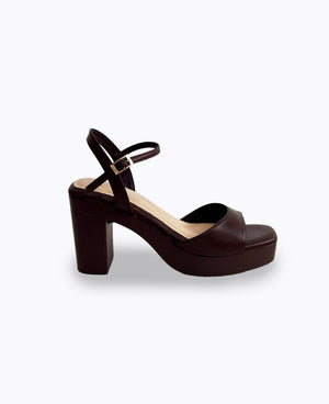 Dahlia Platform Heel Sandals - Brown