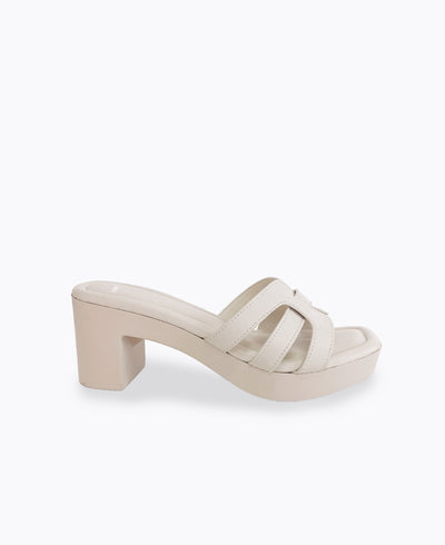Hera Platform Heel Sandals - Beige