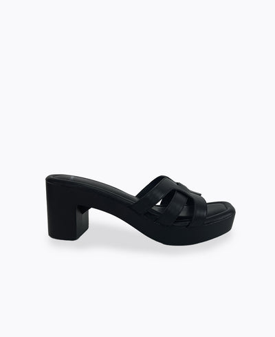 Hera Platform Heel Sandals - Black